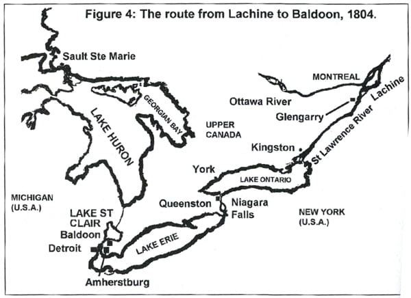 The Route from Lachine to Baldoon, 1804