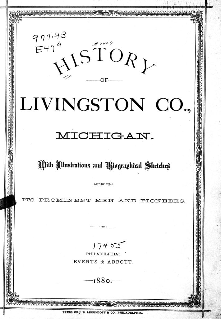 History of Livingston County title page